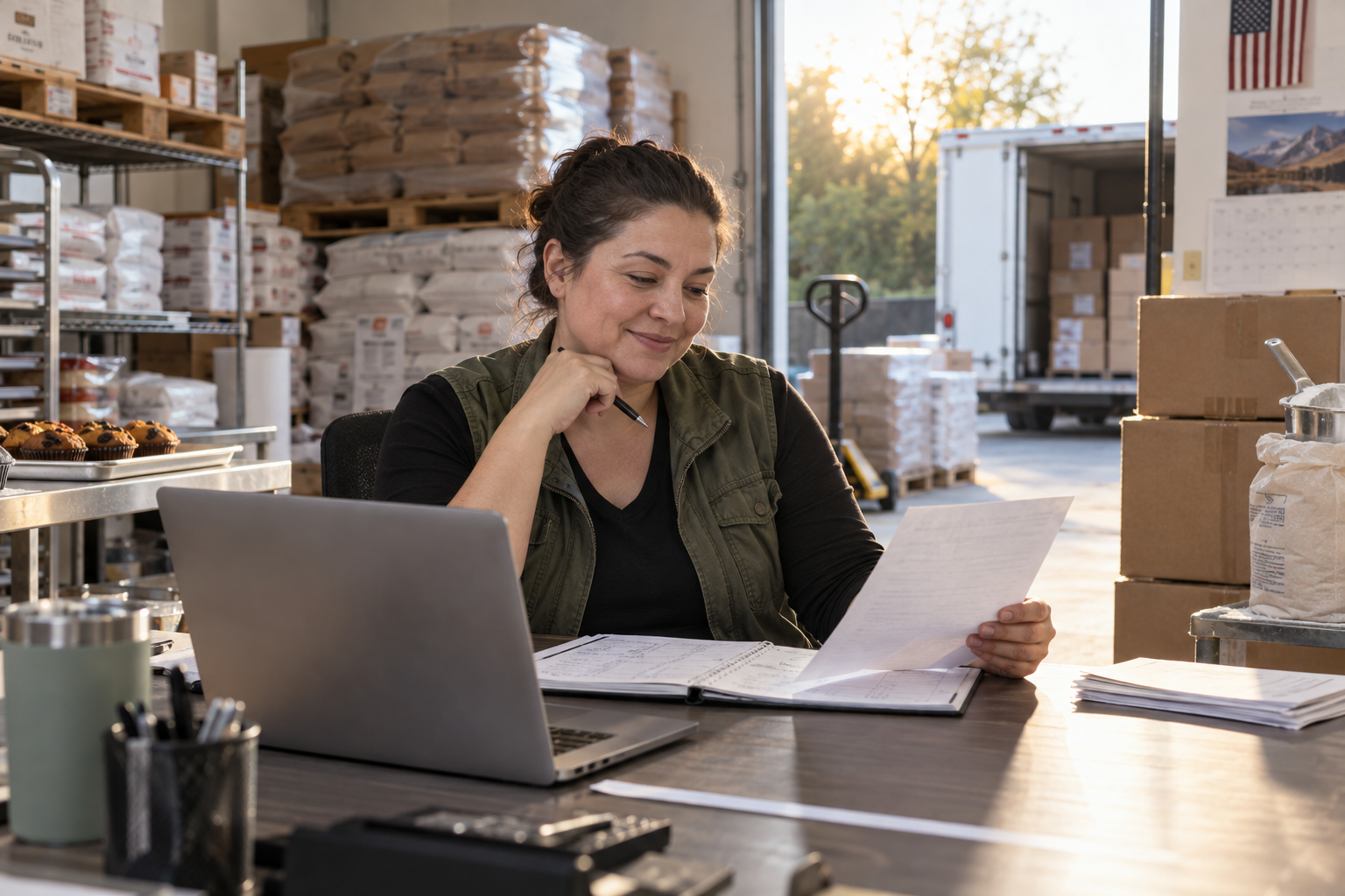 US food-distribution operator reconciling a partial transfer with delivery records